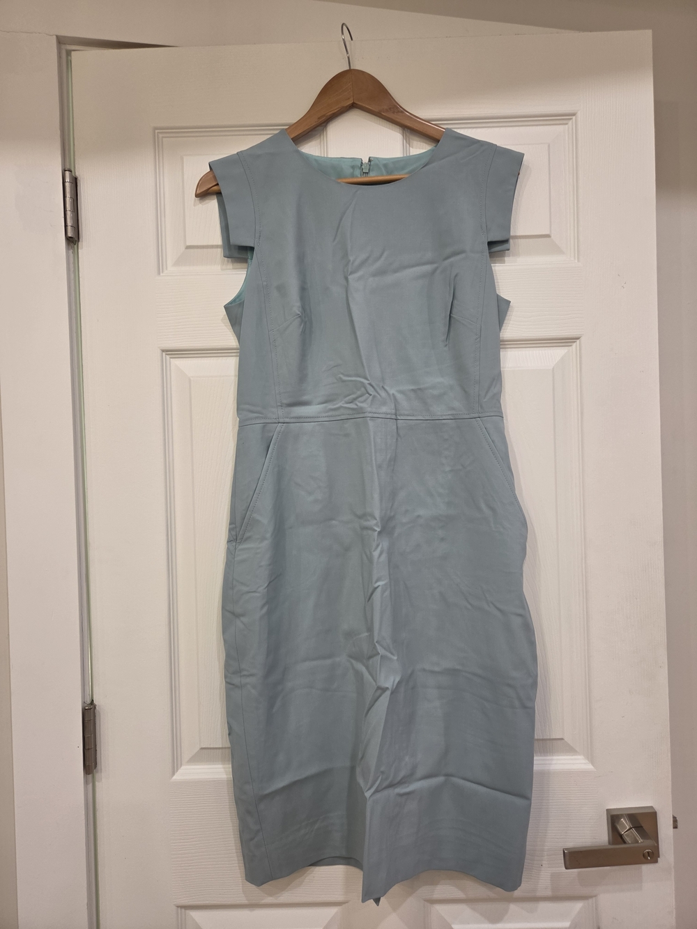 J. Crew Sleeveless Midi Sheath Dress in Mint